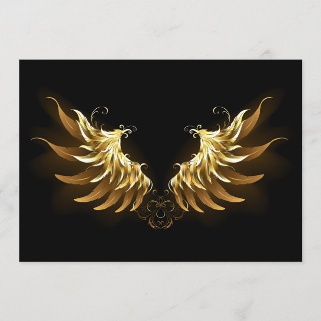 Golden Angel Wings on Black background Programme (Front)