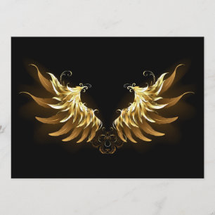 Golden Angel Wings on Black background Programme