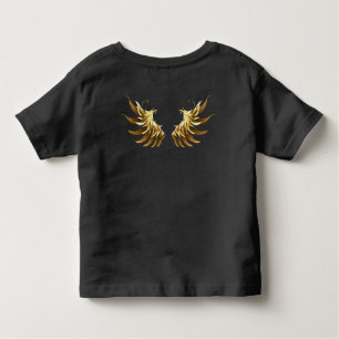Golden Angel Wings on Black background Toddler T-Shirt