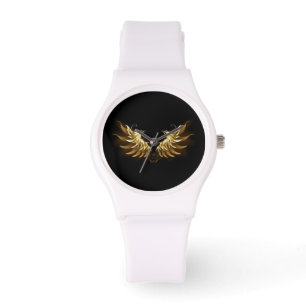 Golden Angel Wings on Black background Watch