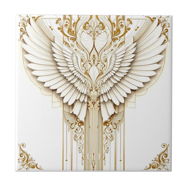 Golden Angelic Embrace Tile (Front)