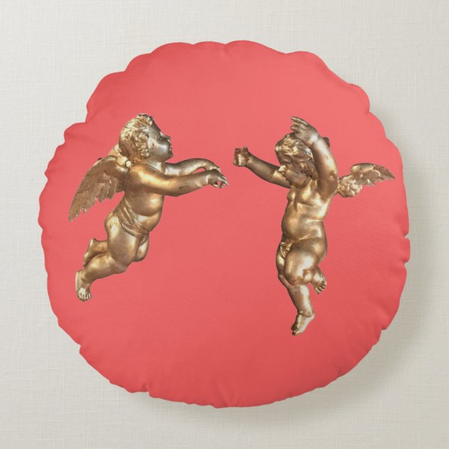 Golden Angels Round Cushion (Front)