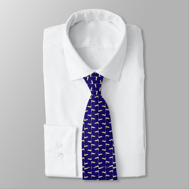 Golden Angles on Navy Blue Tie (Tied)