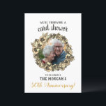 Golden Anniversary Card Shower with Photo<br><div class="desc">This design features a pansy and impatiens wreath photo frame. Use this pretty flower design to showcase a sweet photograph of the happy couple on their milestone anniversary! Suitable for any anniversary, this is available with a golden colour text for a 50th wedding anniversary. Throw a card shower for your...</div>