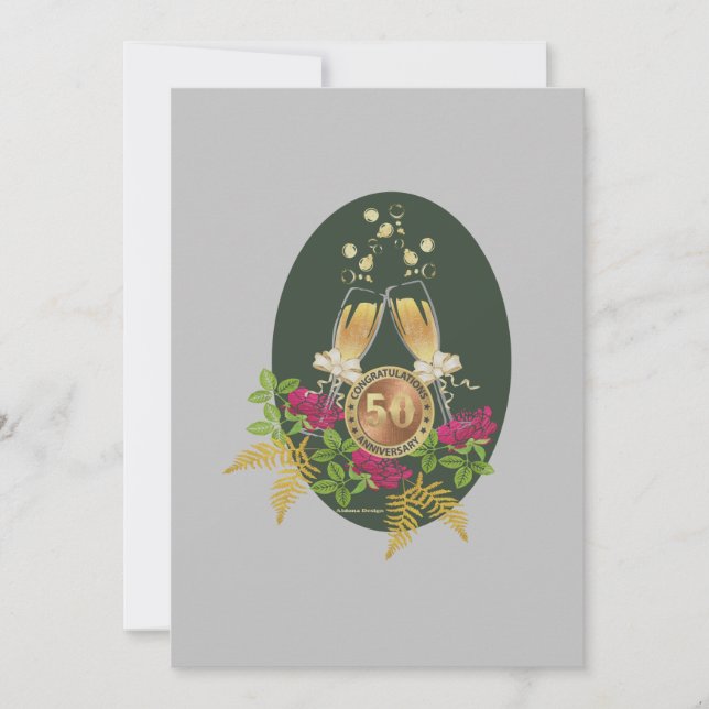 Golden Anniversary Flat Card (Front)