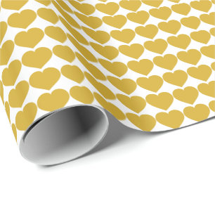 Golden Anniversary Gold Hearts Wrapping Paper