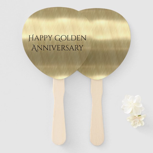 Golden Anniversary Hand Fan (Front and Back)