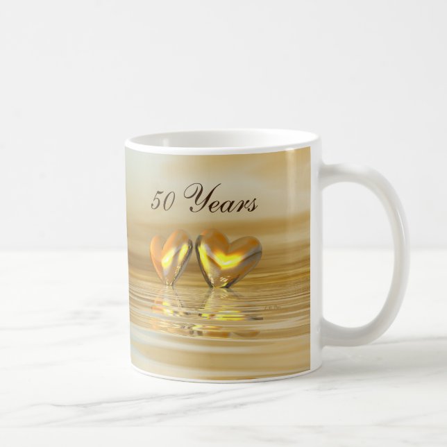 Golden Anniversary Hearts Coffee Mug (Right)