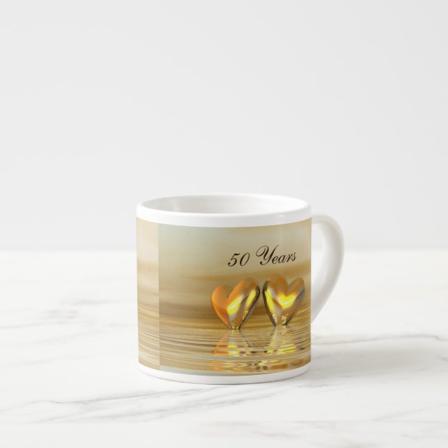 Golden Anniversary Hearts Espresso Cup (Front Right)