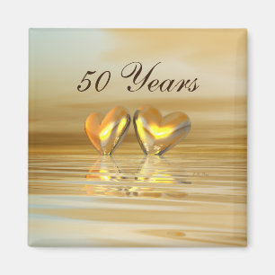 Golden Anniversary Hearts Magnet