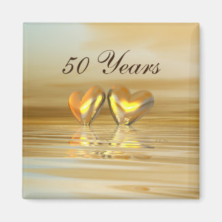 Golden Anniversary Hearts Magnet