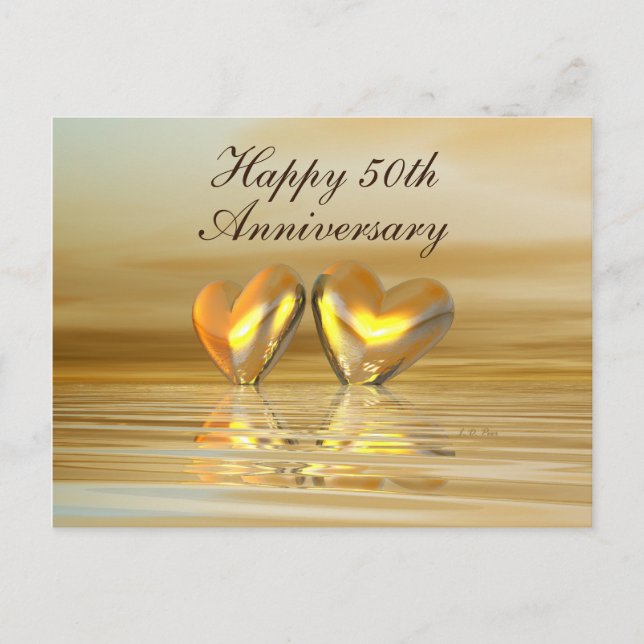 Golden Anniversary Hearts Postcard (Front)