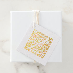 Golden Anniversary Illuminated Letter Z Monogram Favour Tags