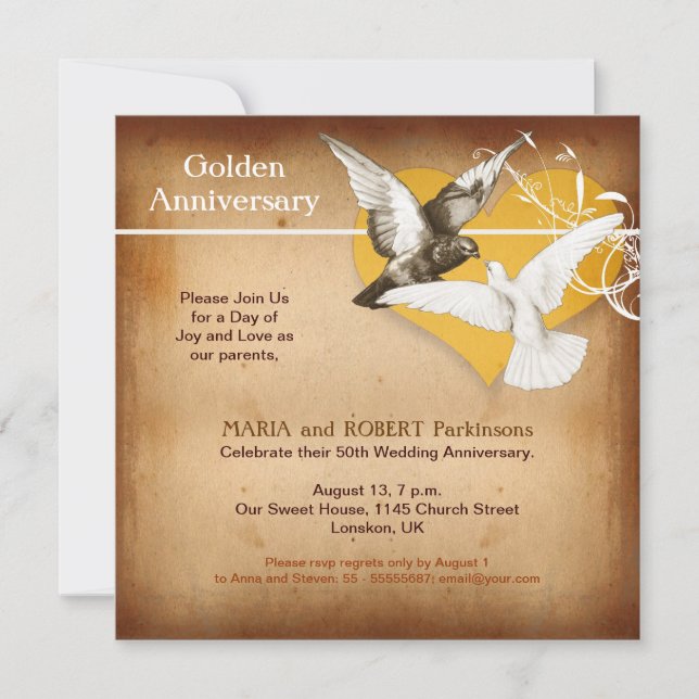 golden anniversary invitation (Front)