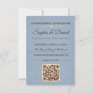 Golden Anniversary Invite   Elegant Love Gala