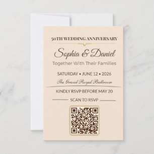 Golden Anniversary Invite   Elegant Love Gala