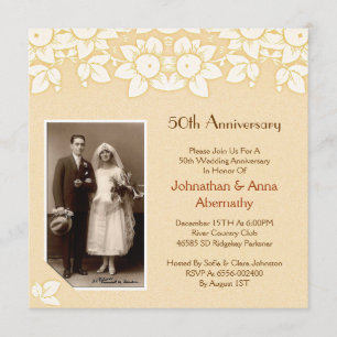 golden anniversary photo invitation