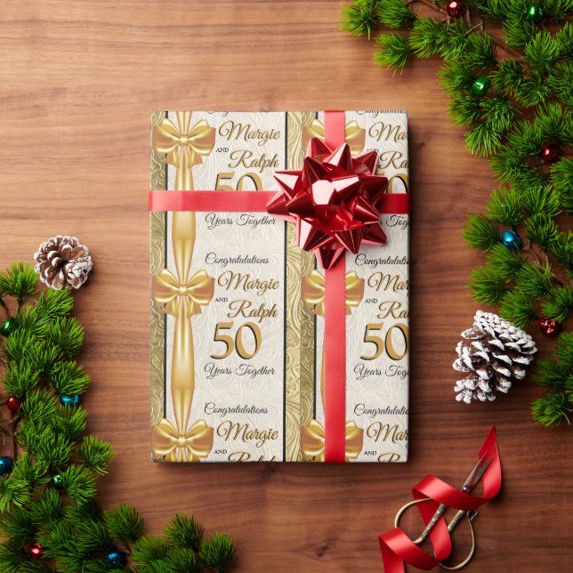 Golden Anniversary  Wrapping Paper (Holiday Gift)
