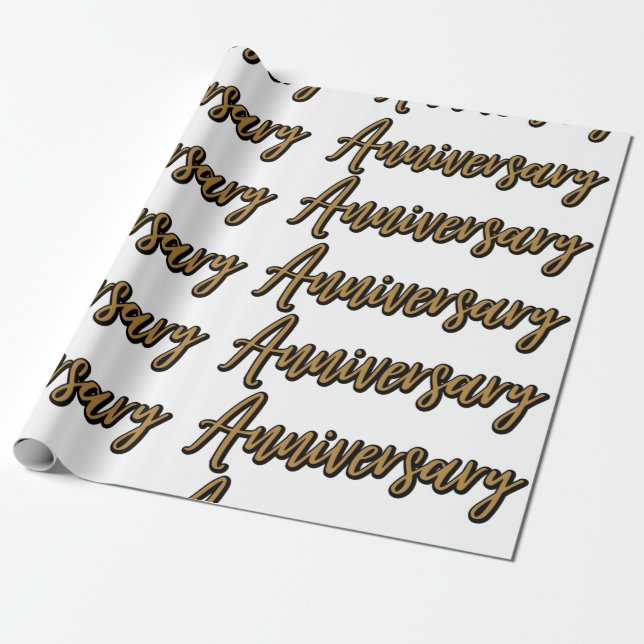 Golden Anniversary Wrapping Paper (Unrolled)