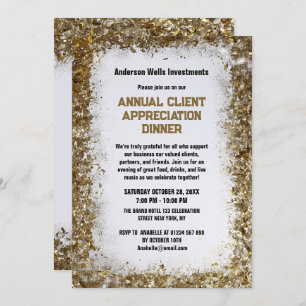 Golden Annual Client Appreciation Dinner Party Invitation