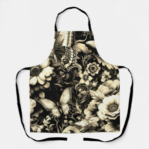  Golden Antique Floral with Butterflies  Apron