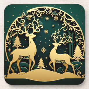 Golden Antler Grove – Snowflake Arch Coaster