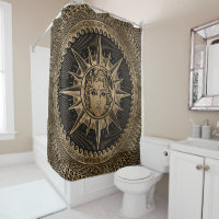 Golden Apollo Sun God on Greek Key Ornament