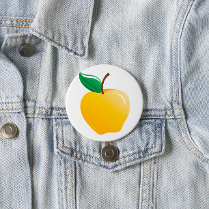 Golden Apple Bright Yellow Fruit 7.5 Cm Round Badge