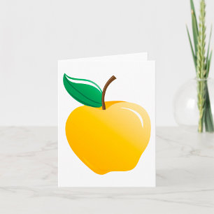 Golden Apple Bright Yellow Fruit Card
