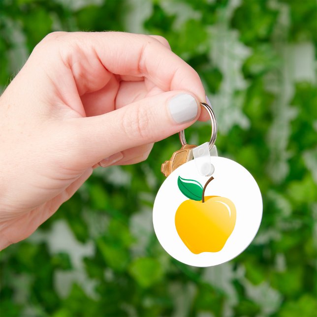 Golden Apple Bright Yellow Fruit Key Ring (Creator Uploaded)