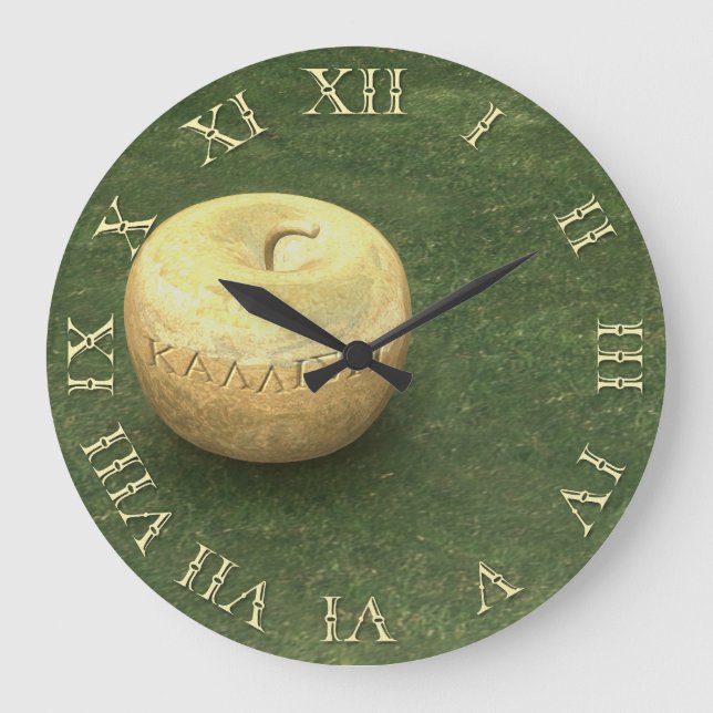Golden Apple Large Clock (Front)