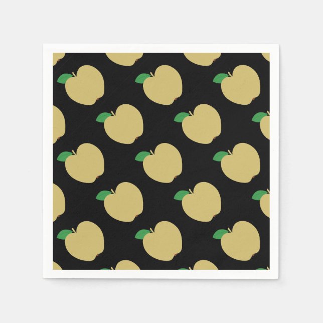 Golden Apple on Black Napkin (Front)