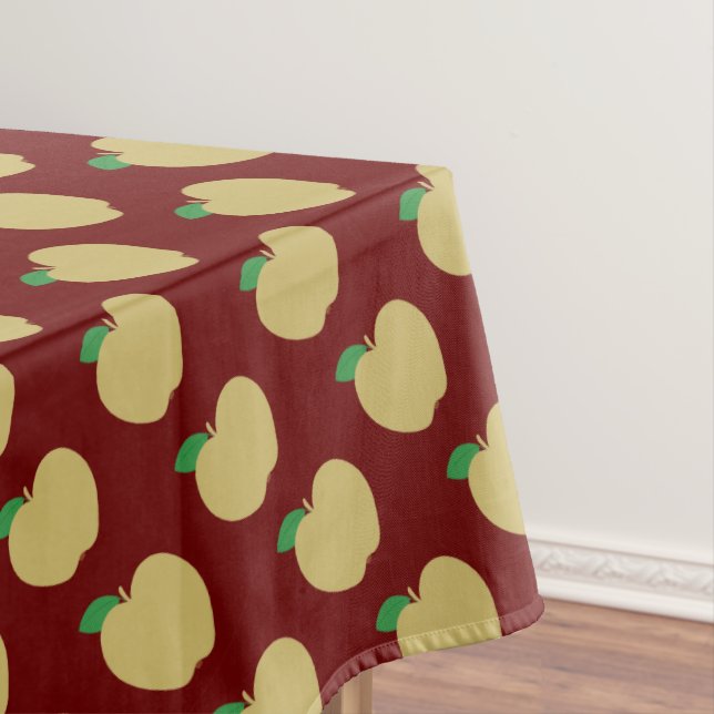 Golden Apple on Red Tablecloth (In Situ)