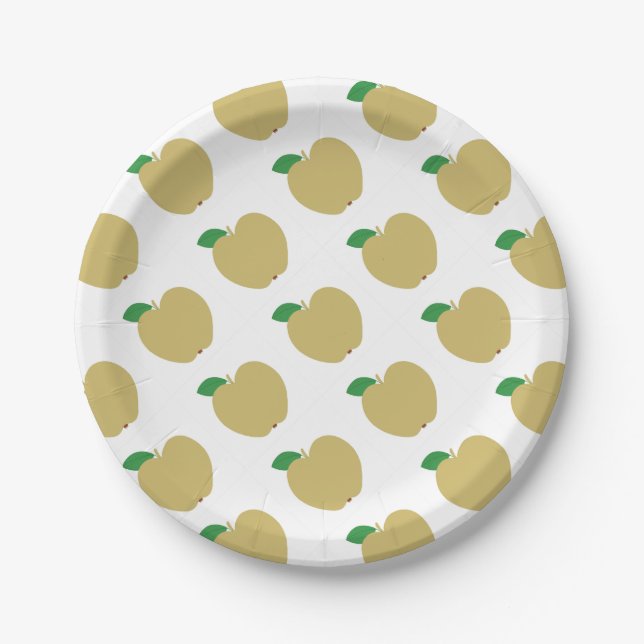 Golden Apple Paper Plate (Front)