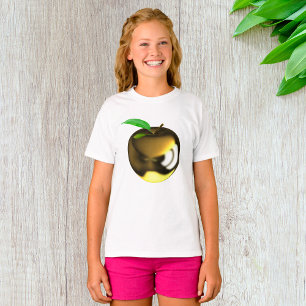 Golden Apple with Leaf Shiny Metallic T-Shirt