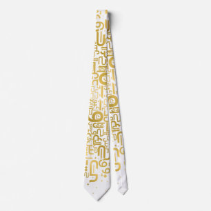 Golden Arabic Letters Tie