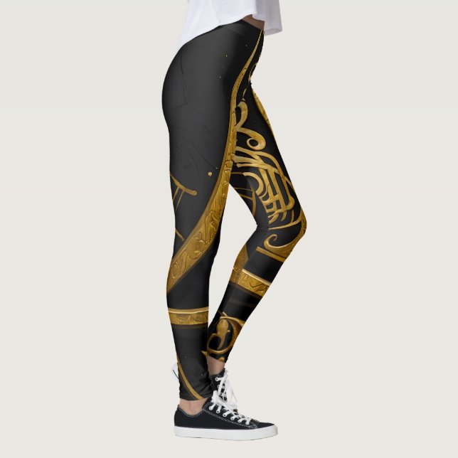 Golden Arcane Symbol Leggings (Right)