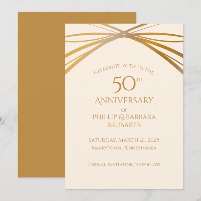 Golden Arch 50th Wedding Anniversary Save the Date (Front/Back)