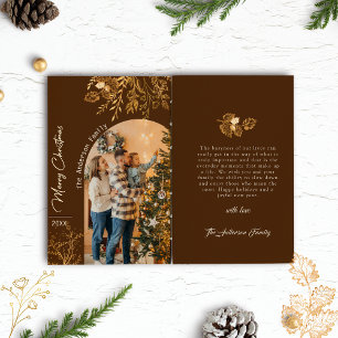 Golden Arch Photo Holiday Minimalist Christmas Invitation