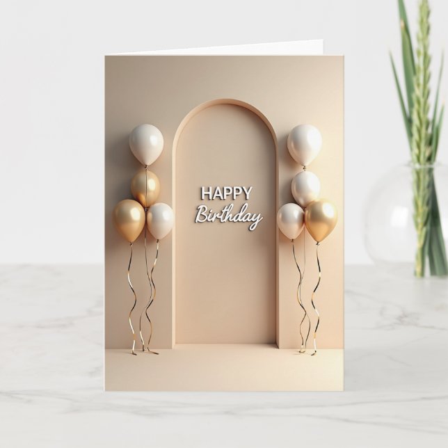 Golden Archway Birthday Card (Front)