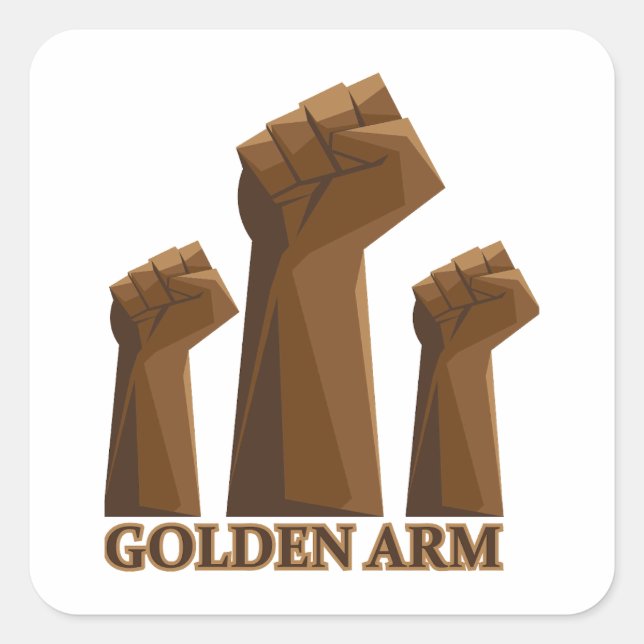 Golden Arm Expert Pipe Welder Gift Square Sticker (Front)