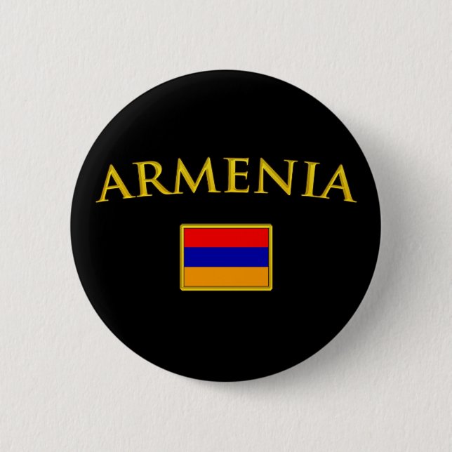 Golden Armenia 6 Cm Round Badge (Front)