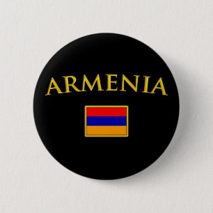 Golden Armenia 6 Cm Round Badge