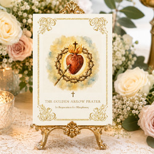 Golden Arrow Prayer Sacred Heart Catholic Greeting Card