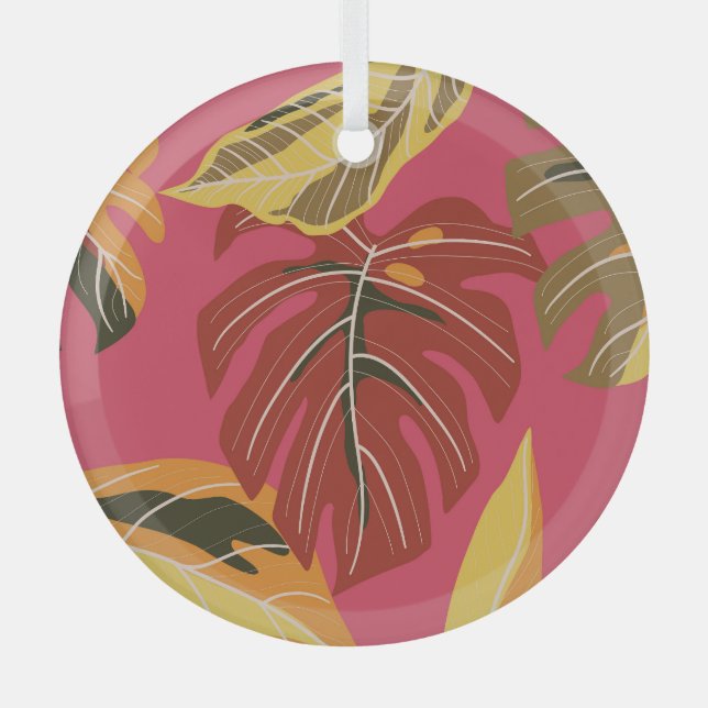 Golden Art Deco Nature Wallpaper Glass Tree Decoration (Front)