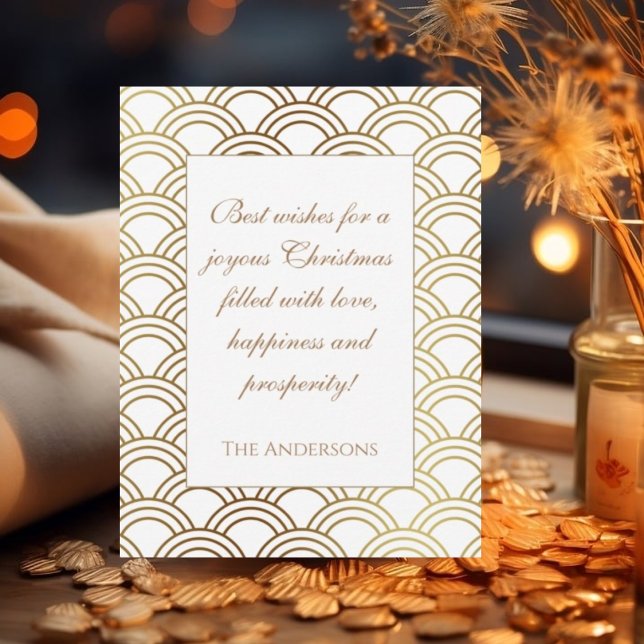 Golden art deco pattern Christmas card (Creator Uploaded)