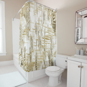 Golden Art Deco Shower Curtain
