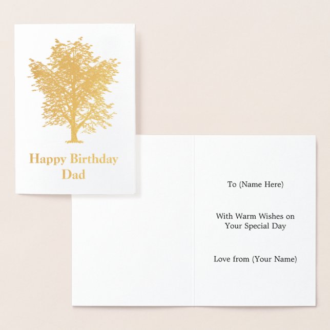 Golden Ash Tree Design - Elegant Male Foil Card (Display)