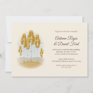 Golden Aspen Grove Fall Wedding Invitation