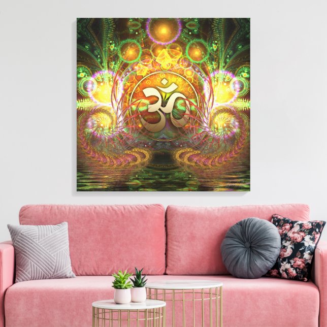 Golden Aum Dreams Canvas Print (Insitu(LivingRoom))